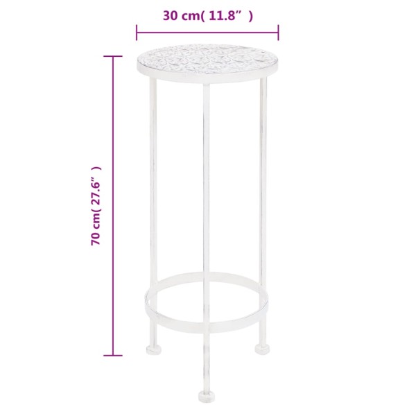Juego de soportes de planta 3 pzas estilo vintage metal blanco Juego de soportes de planta 3 pzas estilo vintage metal blanco