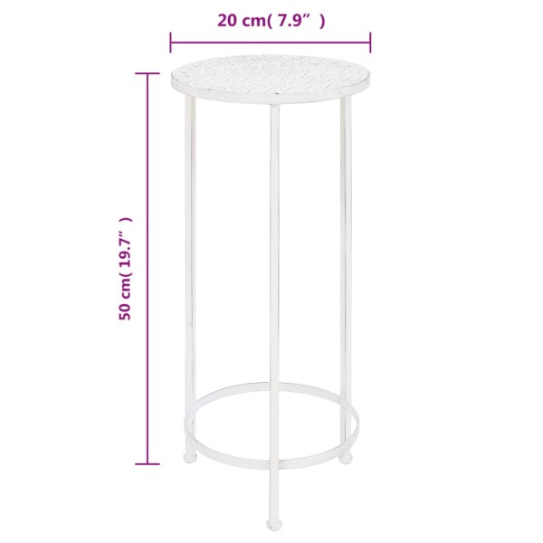 Juego de soportes de planta 3 pzas estilo vintage metal blanco Juego de soportes de planta 3 pzas estilo vintage metal blanco