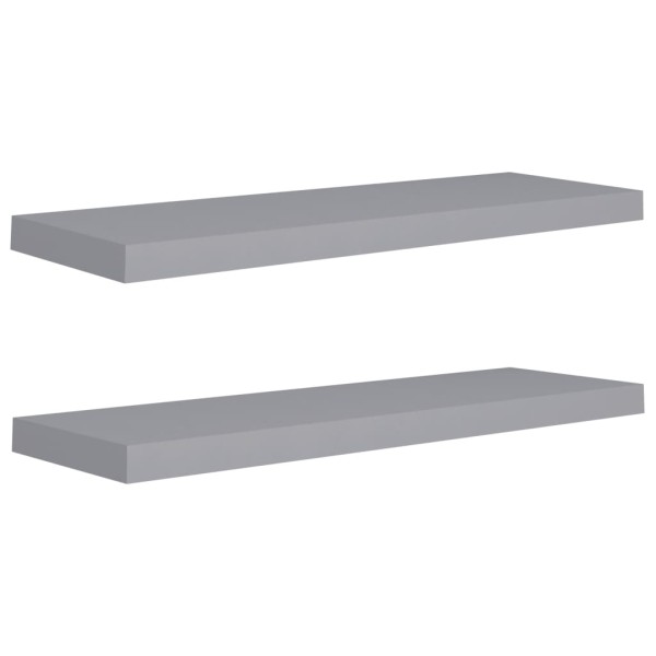 Estantes flotantes de pared 2 uds MDF gris 80x23,5x3,8 cm Estantes flotantes de pared 2 uds MDF gris 80x23,5x3,8 cm