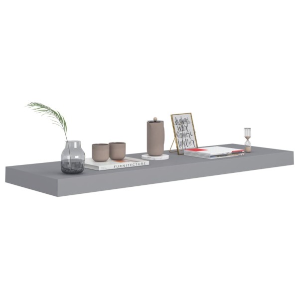 Estantes flotantes de pared 2 uds MDF gris 80x23,5x3,8 cm Estantes flotantes de pared 2 uds MDF gris 80x23,5x3,8 cm