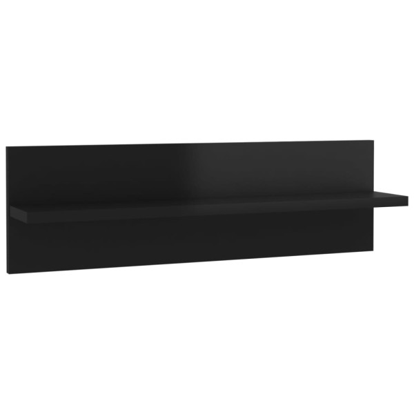 Estante de pared 4 uds contrachapado negro brillo 60x11,5x18 cm Estante de pared 4 uds contrachapado negro brillo 60x11,5x18 cm