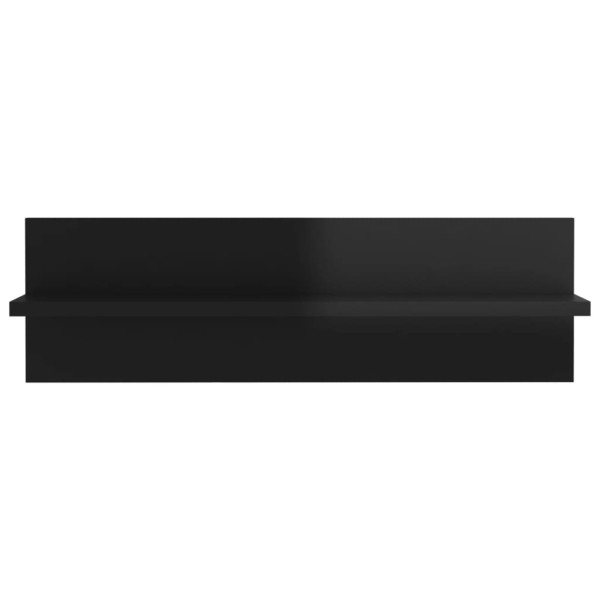 Estante de pared 4 uds contrachapado negro brillo 60x11,5x18 cm Estante de pared 4 uds contrachapado negro brillo 60x11,5x18 cm