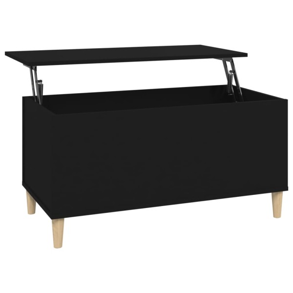 Mesa de centro madera contrachapada negro 90x44,5x45 cm Mesa de centro madera contrachapada negro 90x44,5x45 cm