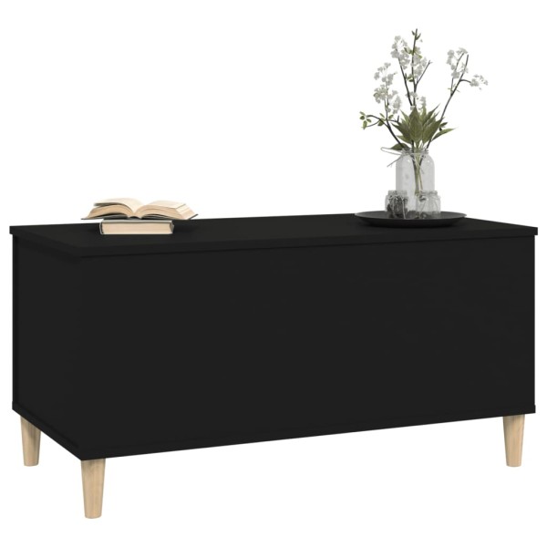 Mesa de centro madera contrachapada negro 90x44,5x45 cm Mesa de centro madera contrachapada negro 90x44,5x45 cm