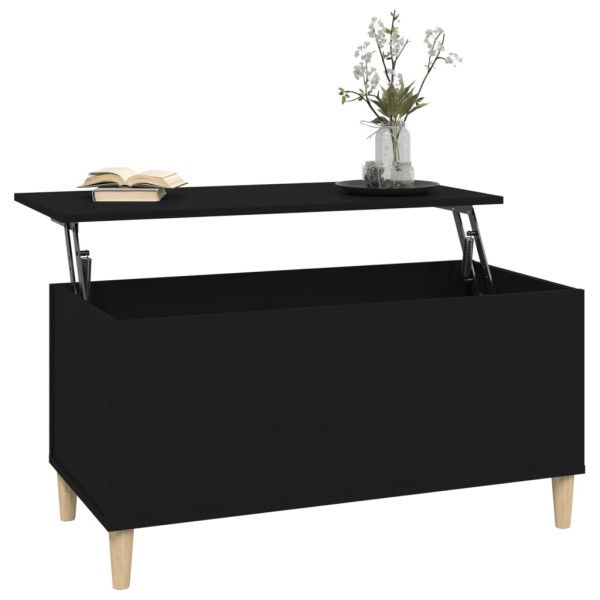 Mesa de centro madera contrachapada negro 90x44,5x45 cm Mesa de centro madera contrachapada negro 90x44,5x45 cm