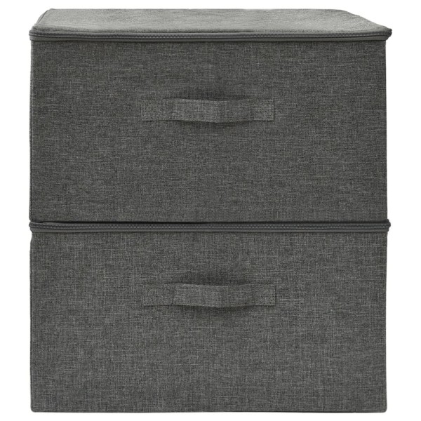 Cajas de almacenaje 2 unidades tela gris antracita 43x34x23 cm Cajas de almacenaje 2 unidades tela gris antracita 43x34x23 cm
