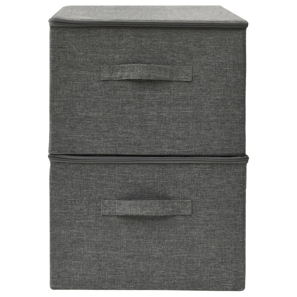 Cajas de almacenaje 2 unidades tela gris antracita 43x34x23 cm Cajas de almacenaje 2 unidades tela gris antracita 43x34x23 cm