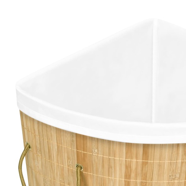 Cesto para la ropa sucia de esquina bambú 60 L Cesto para la ropa sucia de esquina bambú 60 L