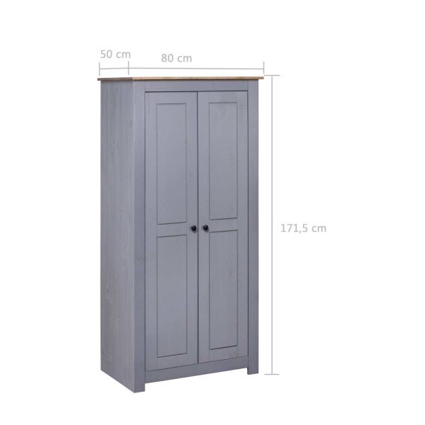 Armario madera maciza pino gris Panamá Range 80x50x171,5 cm Armario madera maciza pino gris Panamá Range 80x50x171,5 cm