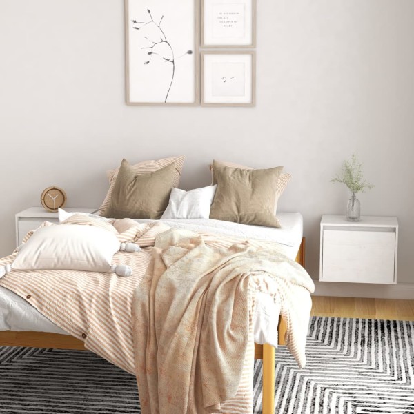 Armario de pared 2 uds madera maciza de pino blanco 45x30x35 cm Armario de pared 2 uds madera maciza de pino blanco 45x30x35 cm
