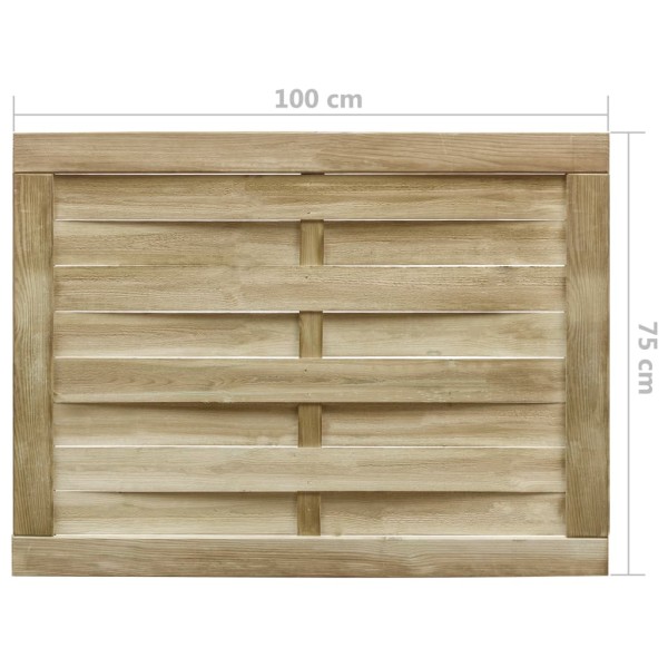 Puerta de jardín madera de pino impregnada verde 100x75 cm Puerta de jardín madera de pino impregnada verde 100x75 cm