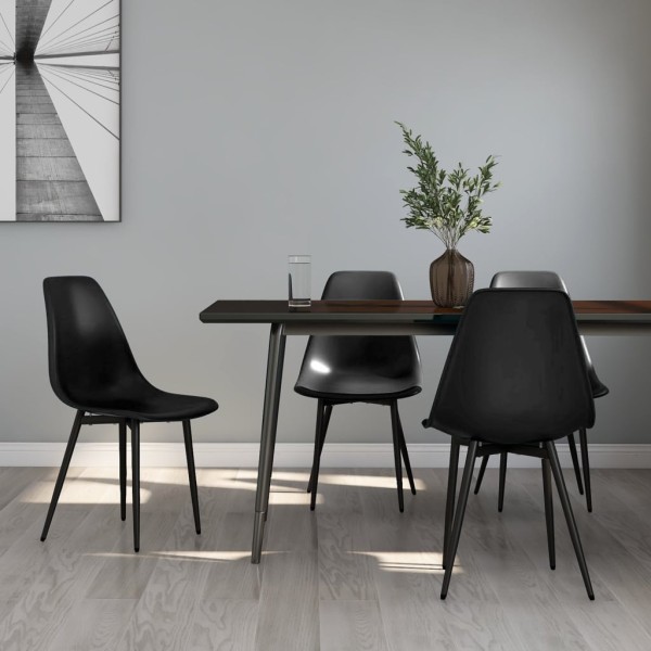 Sillas de comedor 4 unidades negras PP Sillas de comedor 4 unidades negras PP