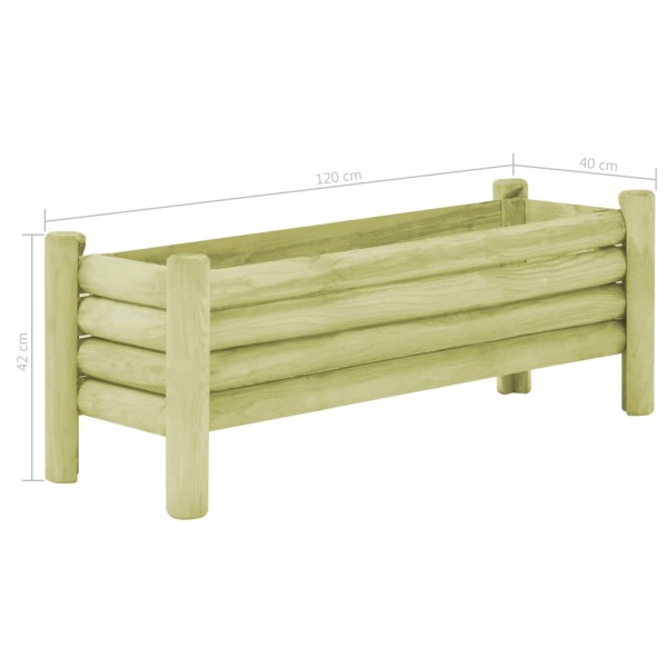Arriate de madera de pino impregnada 120x40x42 cm Arriate de madera de pino impregnada 120x40x42 cm