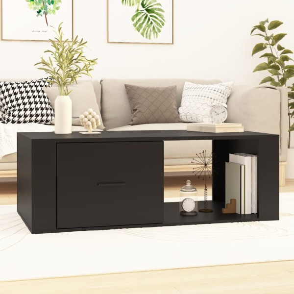 Mesa de centro madera contrachapada negro 100x50,5x35 cm Mesa de centro madera contrachapada negro 100x50,5x35 cm
