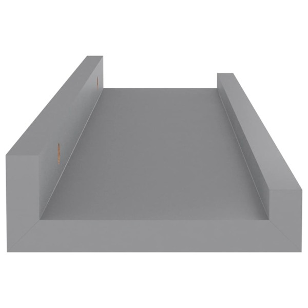 Estantes de pared 4 unidades gris 40x9x3 cm Estantes de pared 4 unidades gris 40x9x3 cm