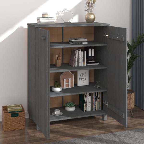 Zapatero HAMAR madera maciza pino gris oscuro 85x40x108 cm Zapatero HAMAR madera maciza pino gris oscuro 85x40x108 cm