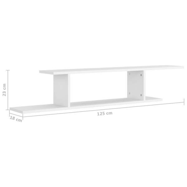 Estante de pared para TV madera contrachapada 125x18x23 cm Estante de pared para TV madera contrachapada 125x18x23 cm