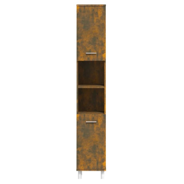 Armario de baño madera contrachapada roble ahumado 30x30x179 cm