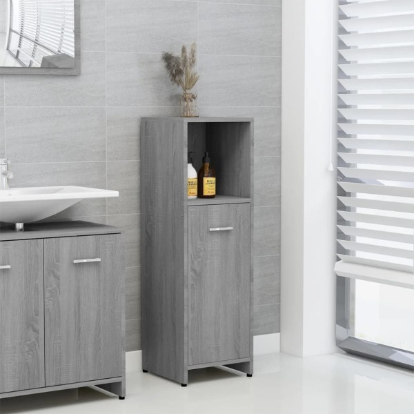 Armario de baño madera contrachapada gris Sonoma 30x30x95 cm Armario de baño madera contrachapada gris Sonoma 30x30x95 cm