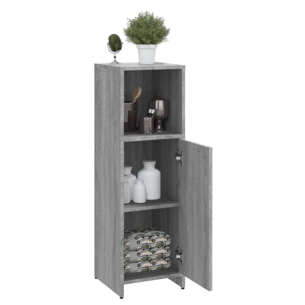 Armario de baño madera contrachapada gris Sonoma 30x30x95 cm Armario de baño madera contrachapada gris Sonoma 30x30x95 cm