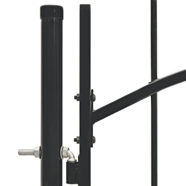 Puerta de jardín de acero negro 1x1,75 m