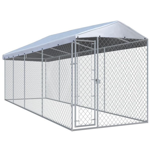 Perrera de exterior con tejado 760x190x225 cm Perrera de exterior con tejado 760x190x225 cm