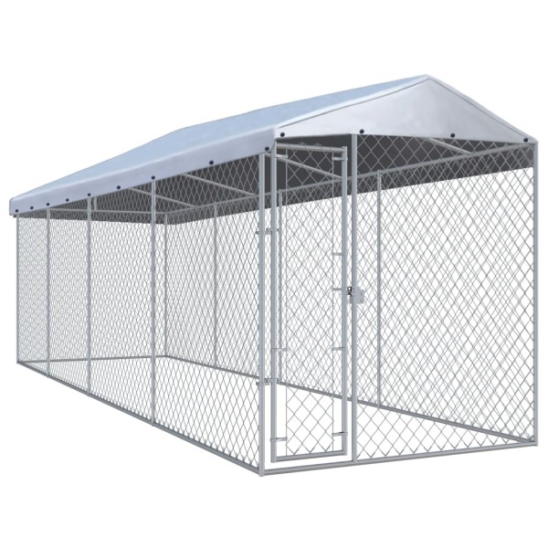 Perrera de exterior con tejado 760x190x225 cm Perrera de exterior con tejado 760x190x225 cm