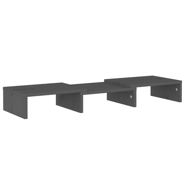 Soporte de monitor madera maciza de pino gris 60x24x10,5 cm Soporte de monitor madera maciza de pino gris 60x24x10,5 cm