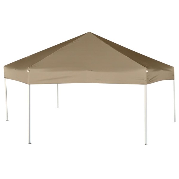 Carpa desmontable hexagonal paredes gris taupe 3,6x3,1m 220g/m² Carpa desmontable hexagonal paredes gris taupe 3,6x3,1m 220g/m²