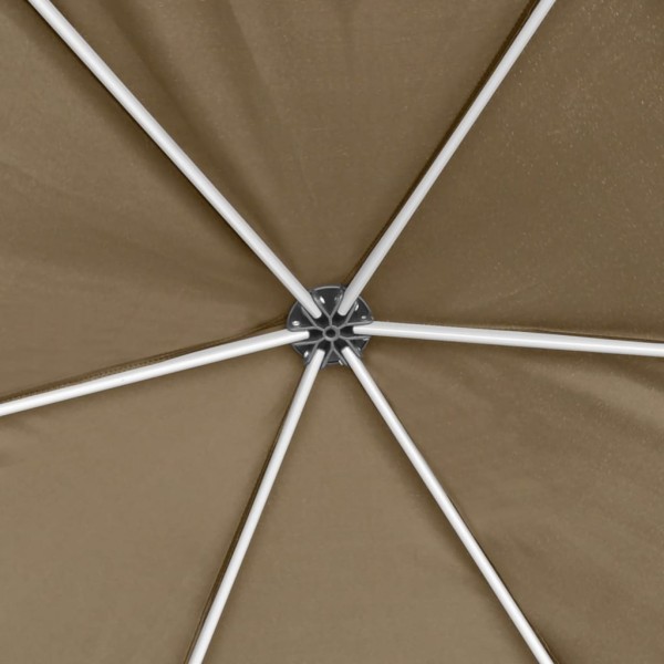 Carpa desmontable hexagonal paredes gris taupe 3,6x3,1m 220g/m² Carpa desmontable hexagonal paredes gris taupe 3,6x3,1m 220g/m²