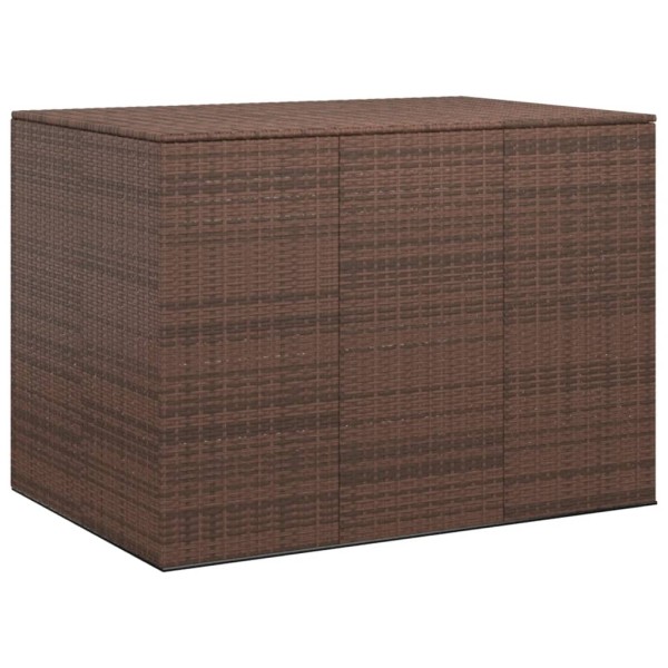Baúl para cojines de jardín ratán PE marrón 145x100x103 cm Baúl para cojines de jardín ratán PE marrón 145x100x103 cm