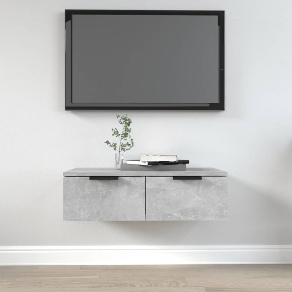Armario de pared madera contrachapada gris hormigón 68x30x20 cm Armario de pared madera contrachapada gris hormigón 68x30x20 cm