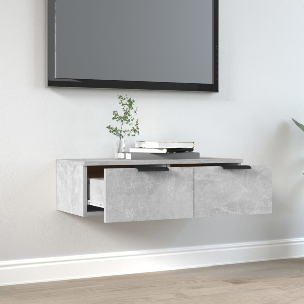Armario de pared madera contrachapada gris hormigón 68x30x20 cm Armario de pared madera contrachapada gris hormigón 68x30x20 cm