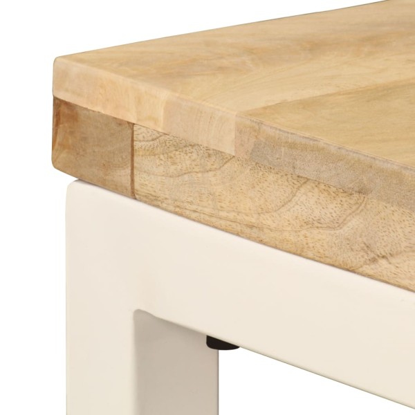 Mesa de comedor de madera maciza de mango y acero 115x55x76 cm Mesa de comedor de madera maciza de mango y acero 115x55x76 cm