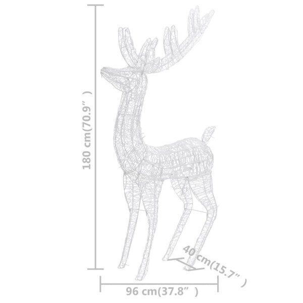 Reno navideño acrílico XXL 250 LEDs azules 180 cm Reno navideño acrílico XXL 250 LEDs azules 180 cm