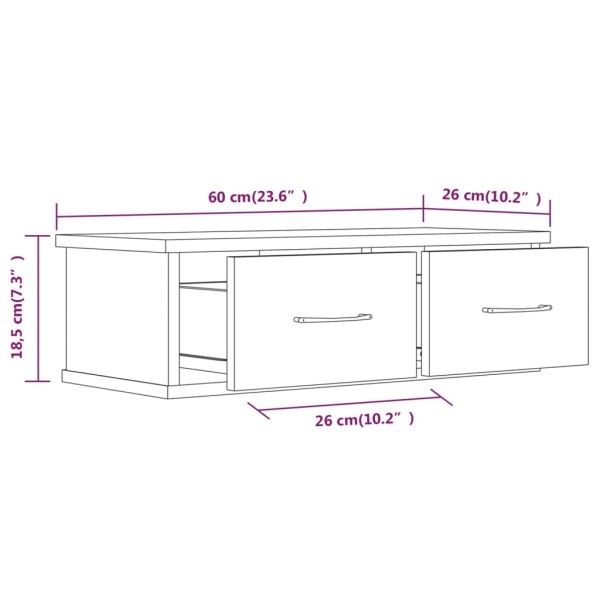 Armario de pared contrachapado roble ahumado 60x26x18,5 cm Armario de pared contrachapado roble ahumado 60x26x18,5 cm