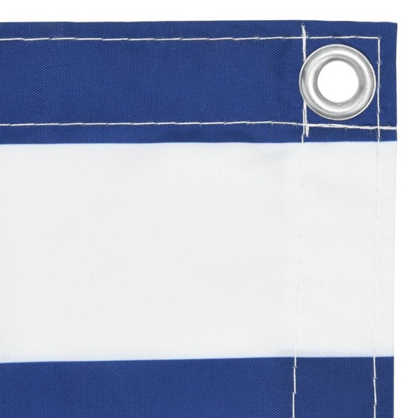 Toldo para balcón tela oxford blanco y azul 75x400 cm Toldo para balcón tela oxford blanco y azul 75x400 cm