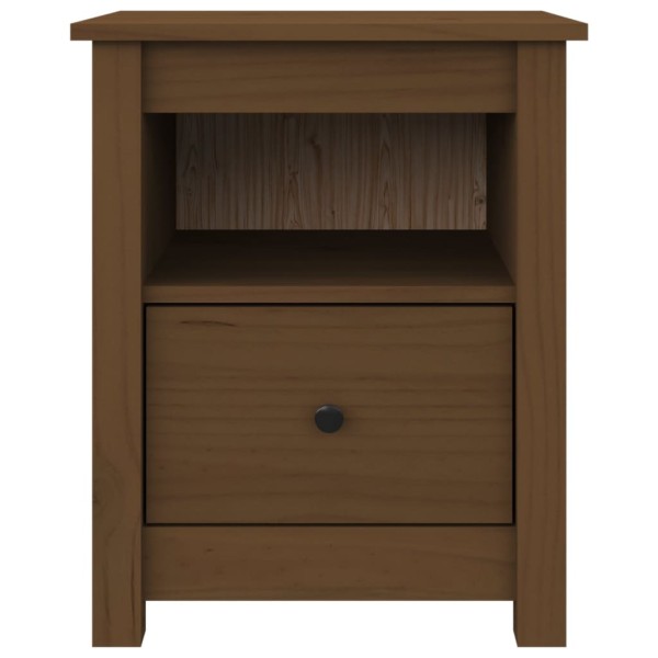 Mesitas de noche 2 uds madera de pino marrón miel 40x35x49 cm Mesitas de noche 2 uds madera de pino marrón miel 40x35x49 cm
