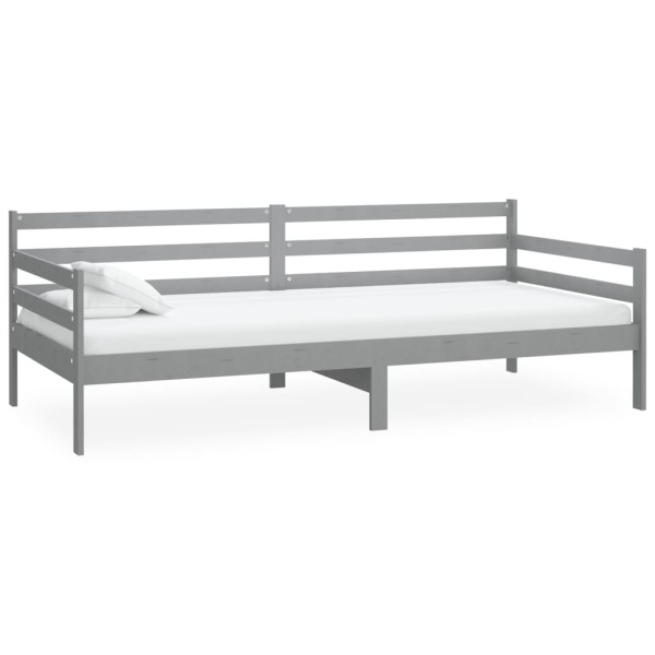 Sofá cama de madera maciza de pino gris 90x200 cm Sofá cama de madera maciza de pino gris 90x200 cm