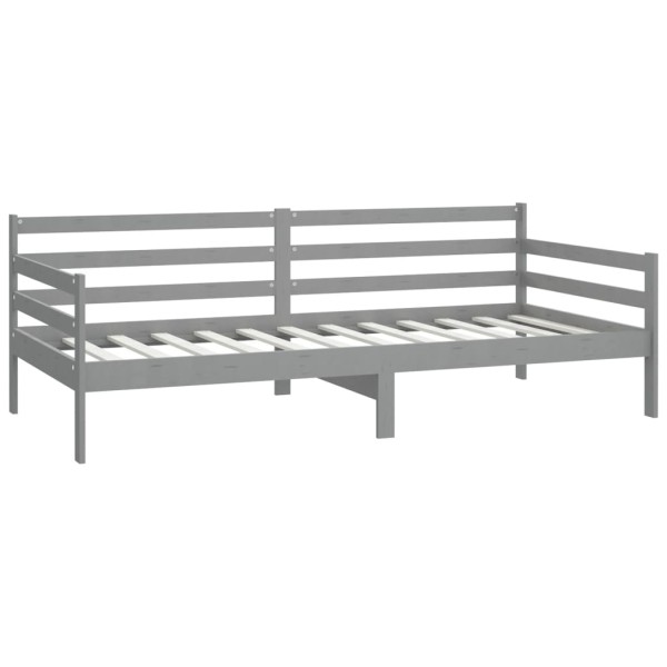 Sofá cama de madera maciza de pino gris 90x200 cm Sofá cama de madera maciza de pino gris 90x200 cm