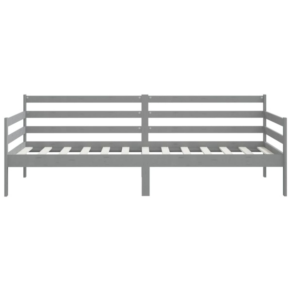 Sofá cama de madera maciza de pino gris 90x200 cm Sofá cama de madera maciza de pino gris 90x200 cm