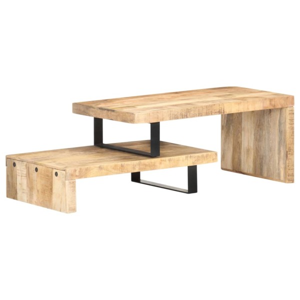 Set de 2 mesas de centro de madera maciza de mango Set de 2 mesas de centro de madera maciza de mango