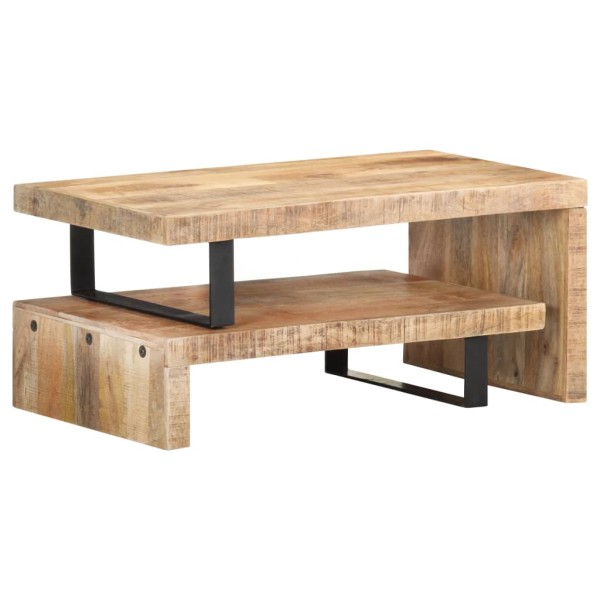 Set de 2 mesas de centro de madera maciza de mango Set de 2 mesas de centro de madera maciza de mango