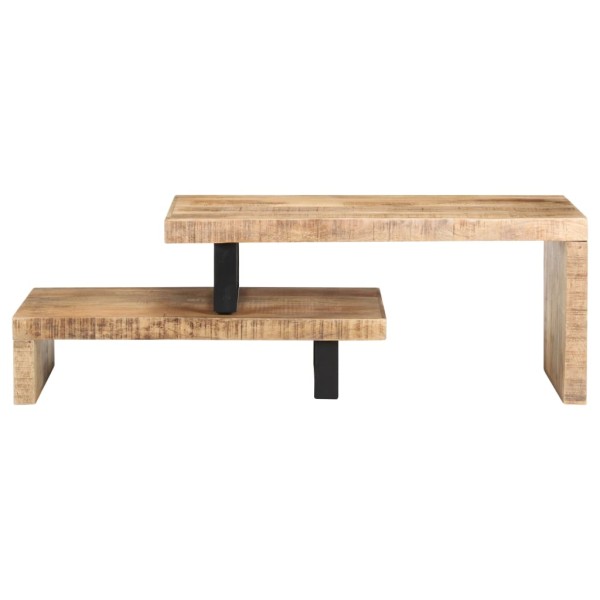 Set de 2 mesas de centro de madera maciza de mango Set de 2 mesas de centro de madera maciza de mango