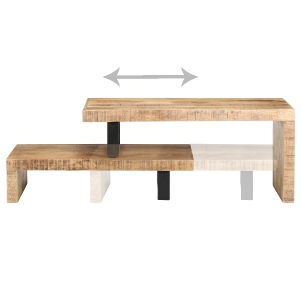 Set de 2 mesas de centro de madera maciza de mango Set de 2 mesas de centro de madera maciza de mango