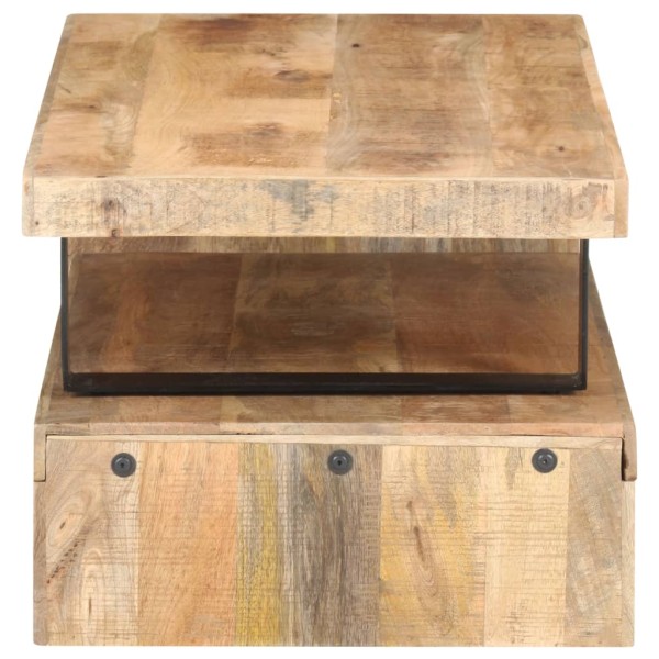 Set de 2 mesas de centro de madera maciza de mango Set de 2 mesas de centro de madera maciza de mango