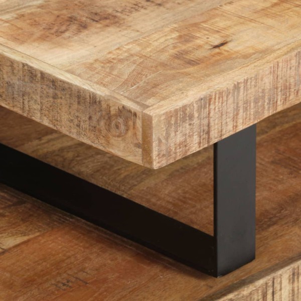 Set de 2 mesas de centro de madera maciza de mango Set de 2 mesas de centro de madera maciza de mango