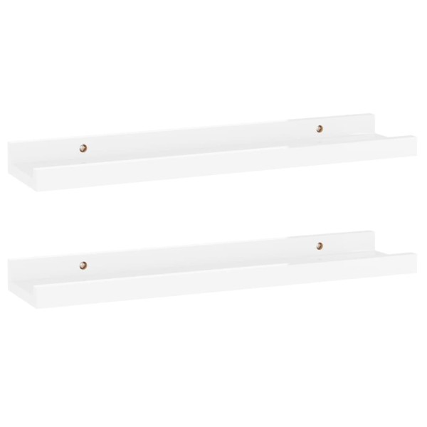 Estantes de pared 2 unidades blanco brillo 40x9x3 cm Estantes de pared 2 unidades blanco brillo 40x9x3 cm