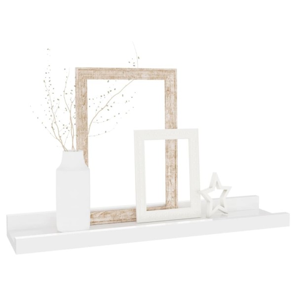 Estantes de pared 2 unidades blanco brillo 40x9x3 cm Estantes de pared 2 unidades blanco brillo 40x9x3 cm