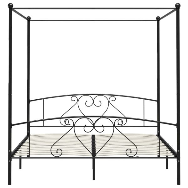 Estructura de cama con dosel metal negro 200x200 cm Estructura de cama con dosel metal negro 200x200 cm